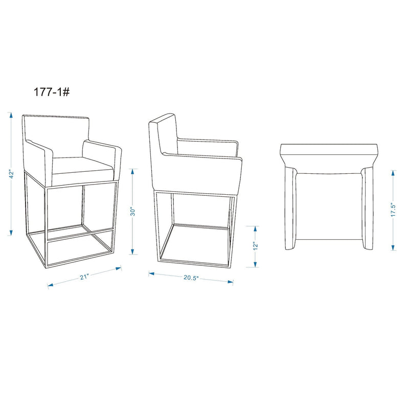 Ambassador - Barstool With Square Frame by HouseOfZazla