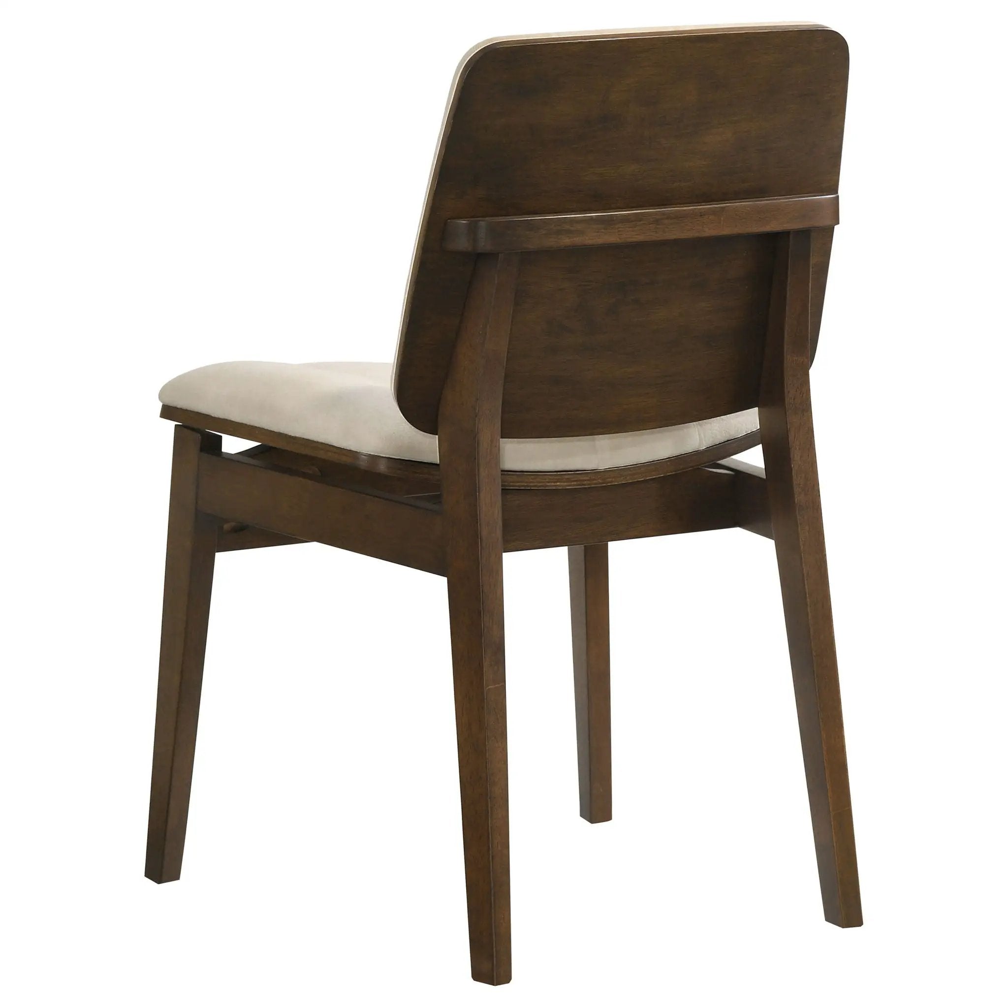 Redbridge Velvet Upholstered Side Chair Cream and Walnut (Set of 2) by Unique Piece Furniture