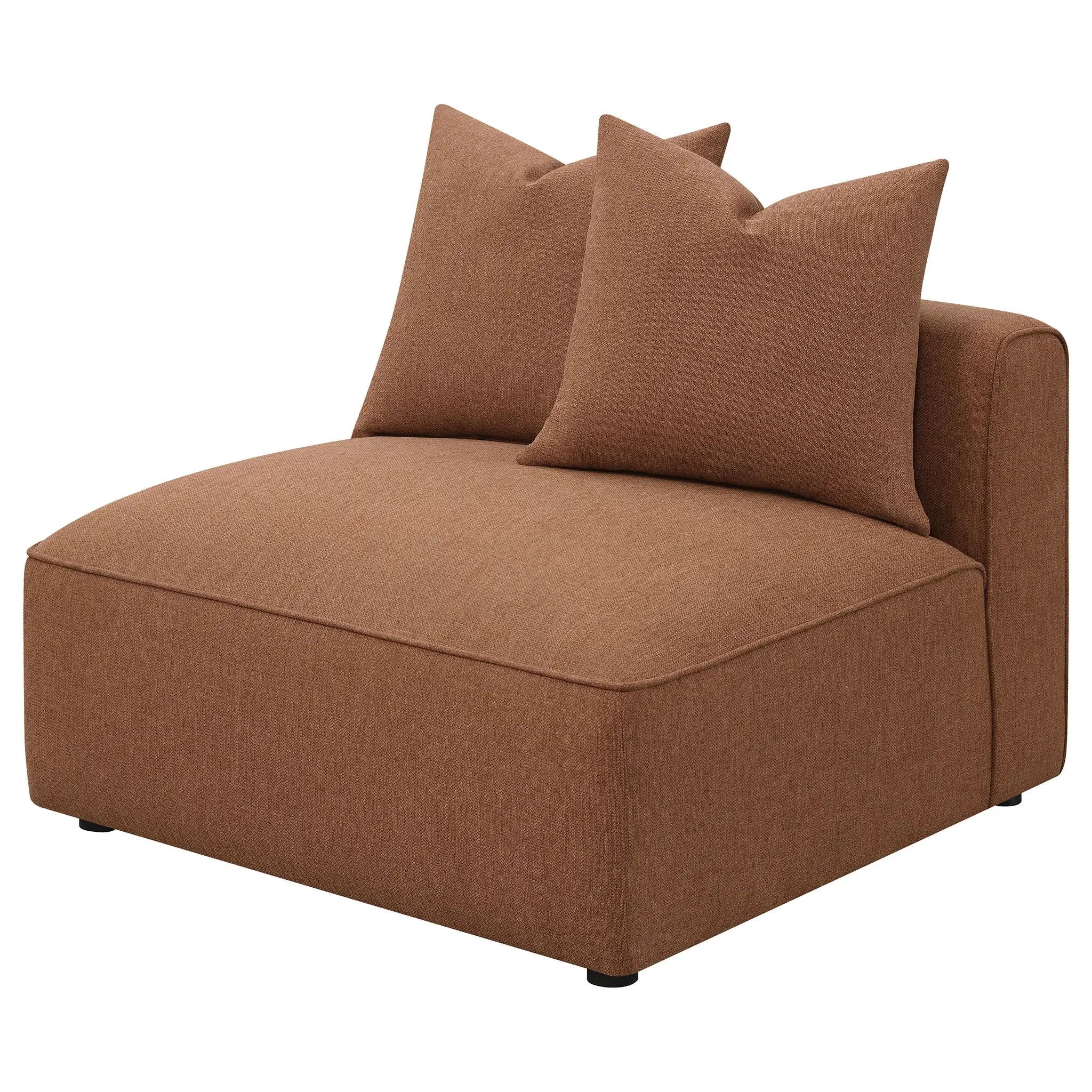 Colleen - Armless Chair With Pillows - Terracotta by HouseOfZazla
