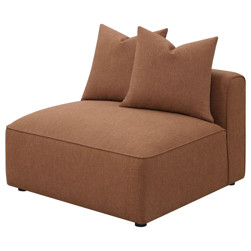 Colleen - Armless Chair With Pillows - Terracotta by HouseOfZazla