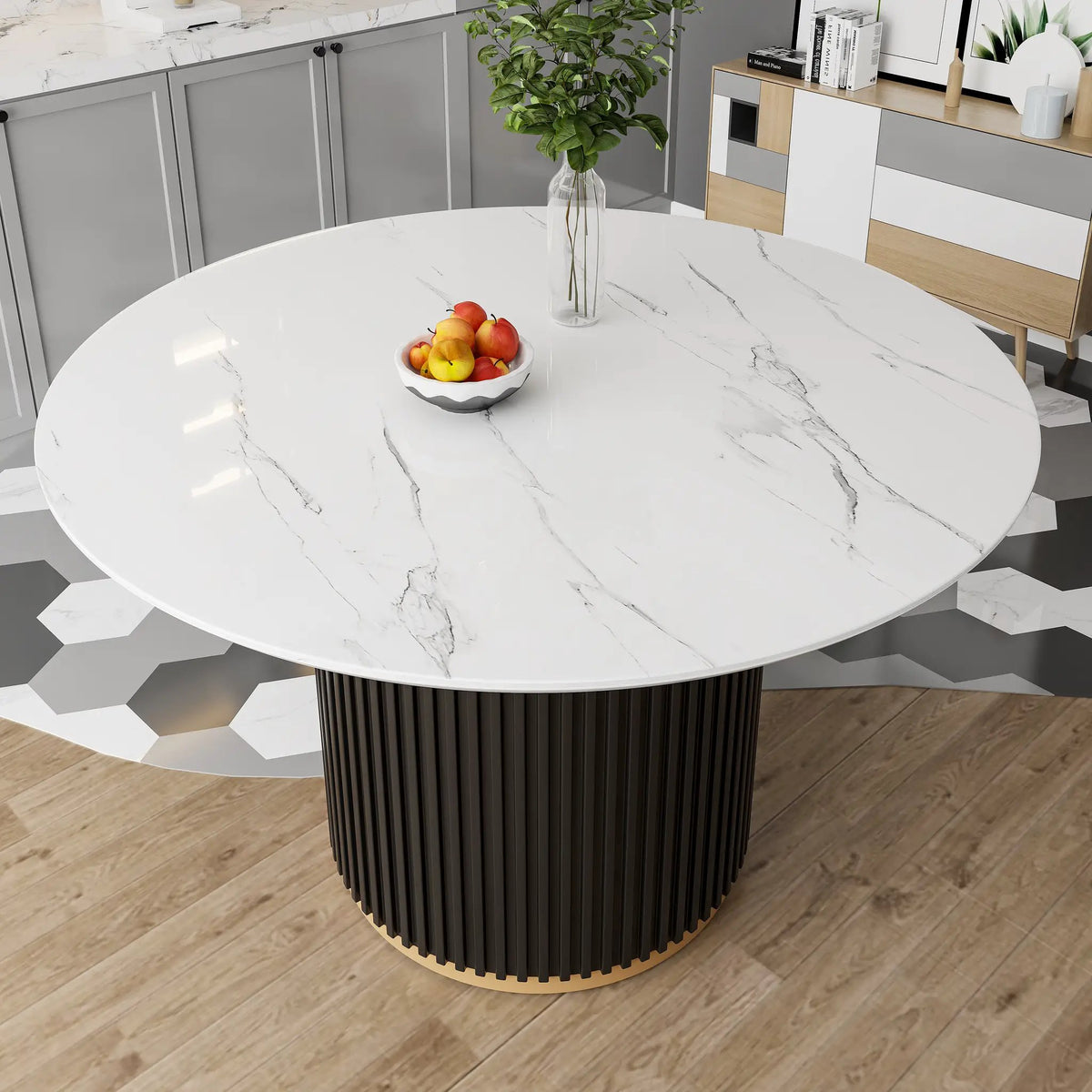 46 Inch Round Faux Marble Dining Table by HouseOfZazla