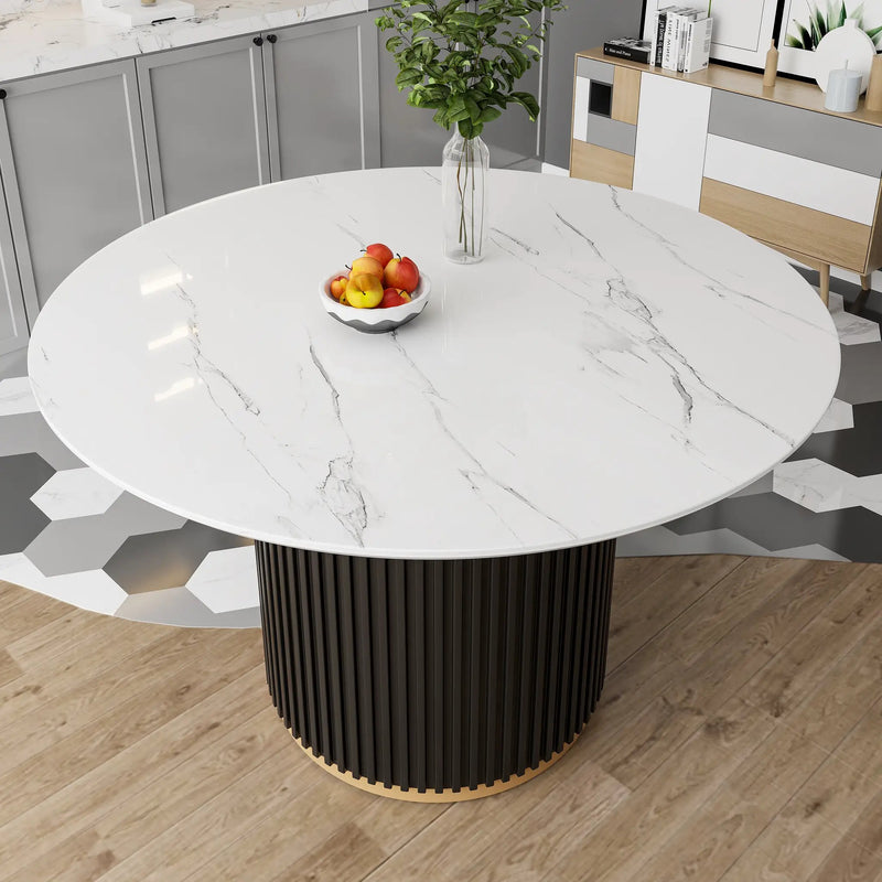 46 Inch Round Faux Marble Dining Table by HouseOfZazla