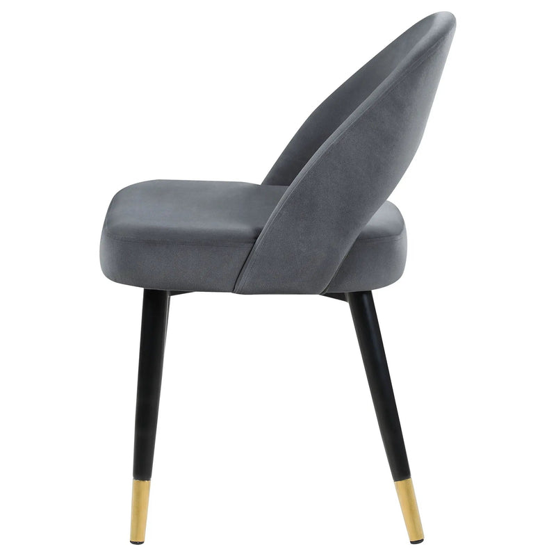 Lindsey Upholstered Dining Side Chair Grey (Set of 2) by Unique Piece Furniture