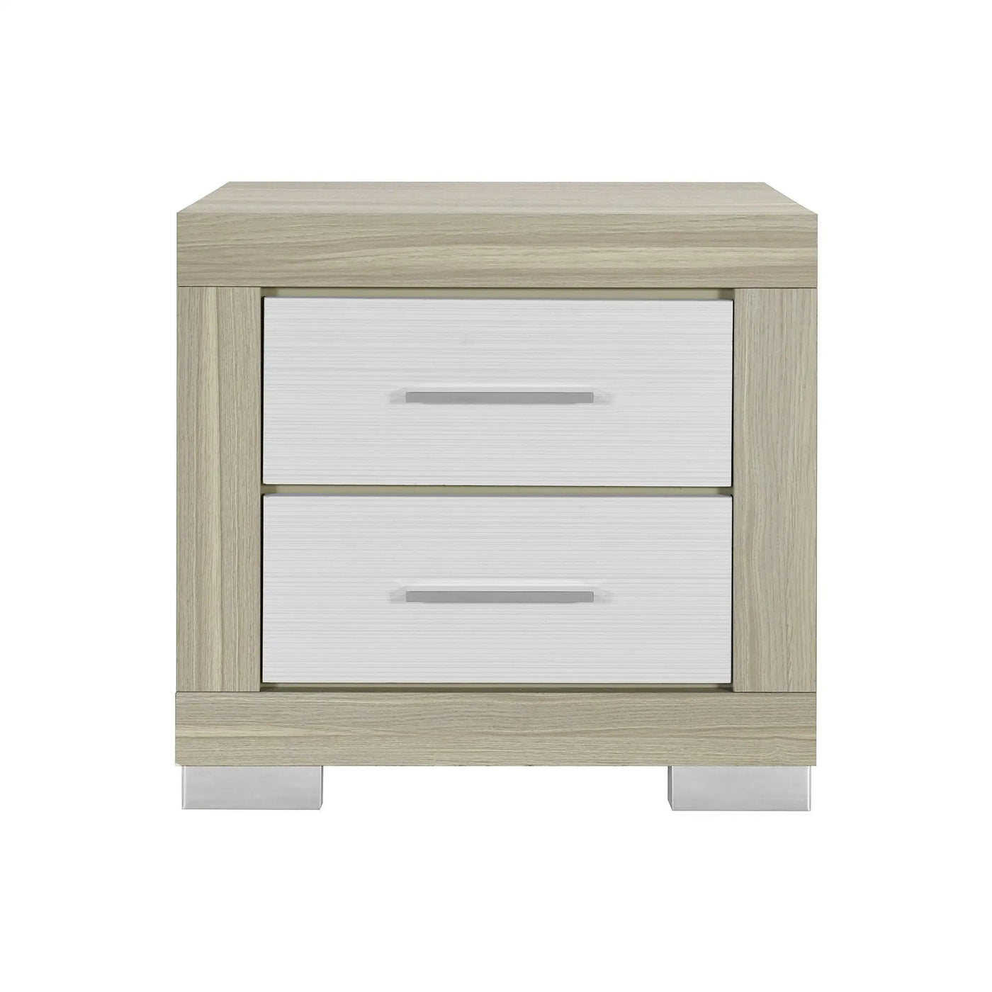 Elsa - 2 Toned Nightstand With Bar Handle And Spacious Drawers by HouseOfZazla