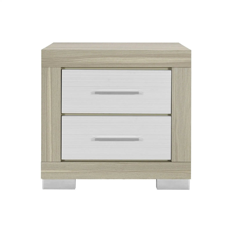 Elsa - 2 Toned Nightstand With Bar Handle And Spacious Drawers by Unique Piece Furniture