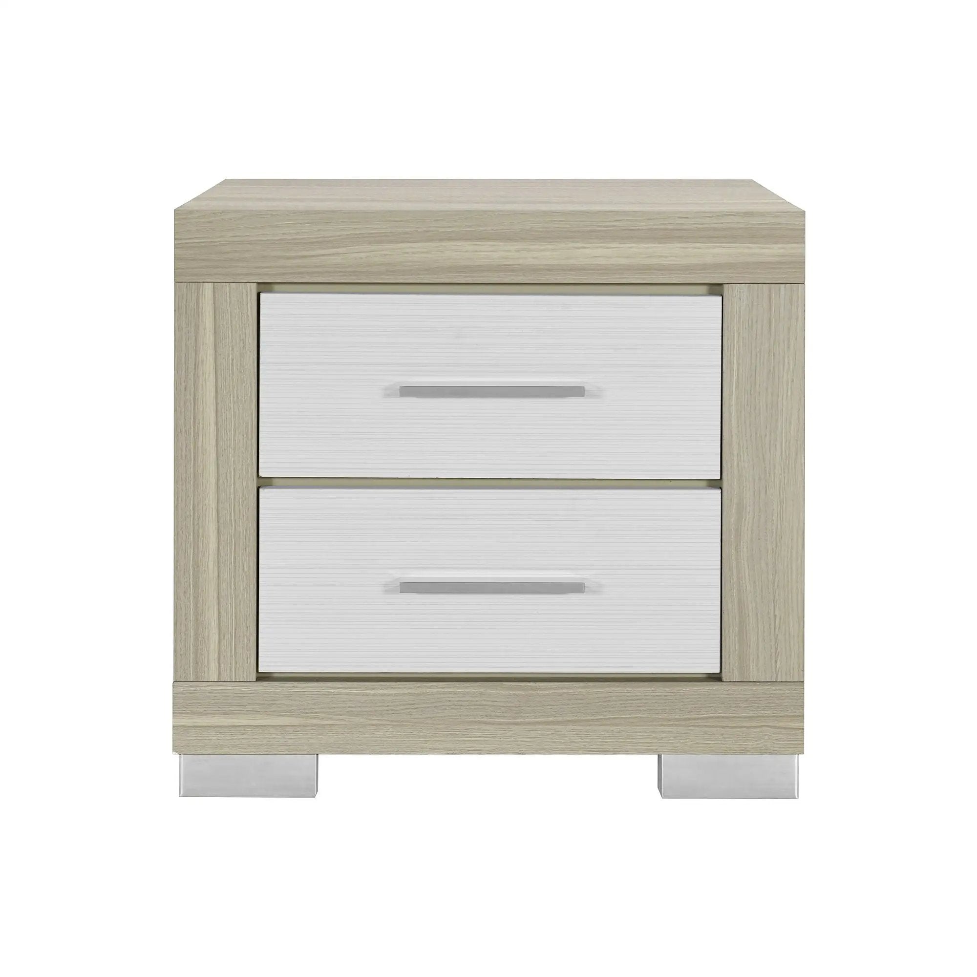 Elsa - 2 Toned Nightstand With Bar Handle And Spacious Drawers by Unique Piece Furniture
