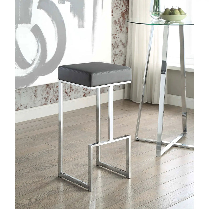 Upholstered Bar Stool With High-Shine Legs by HouseOfZazla