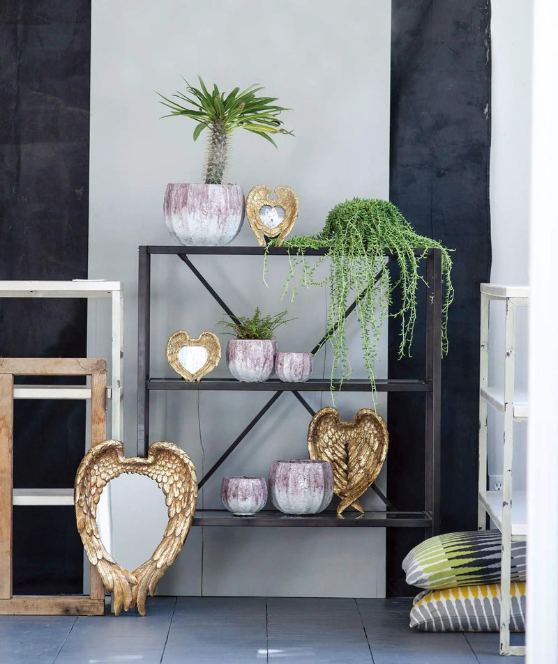 Wing Accent Mirror, Wall Mirror For Living Room - Gold by Unique Piece Furniture