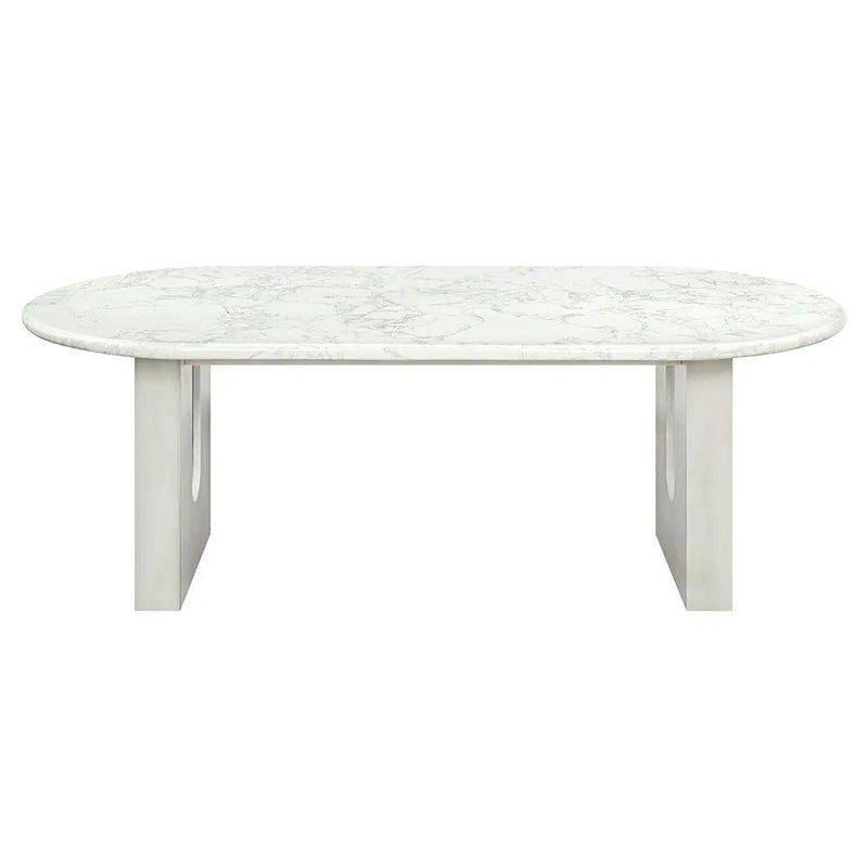 Zayn - Dining Table - White Natrual Marble Top & White by Unique Piece Furniture