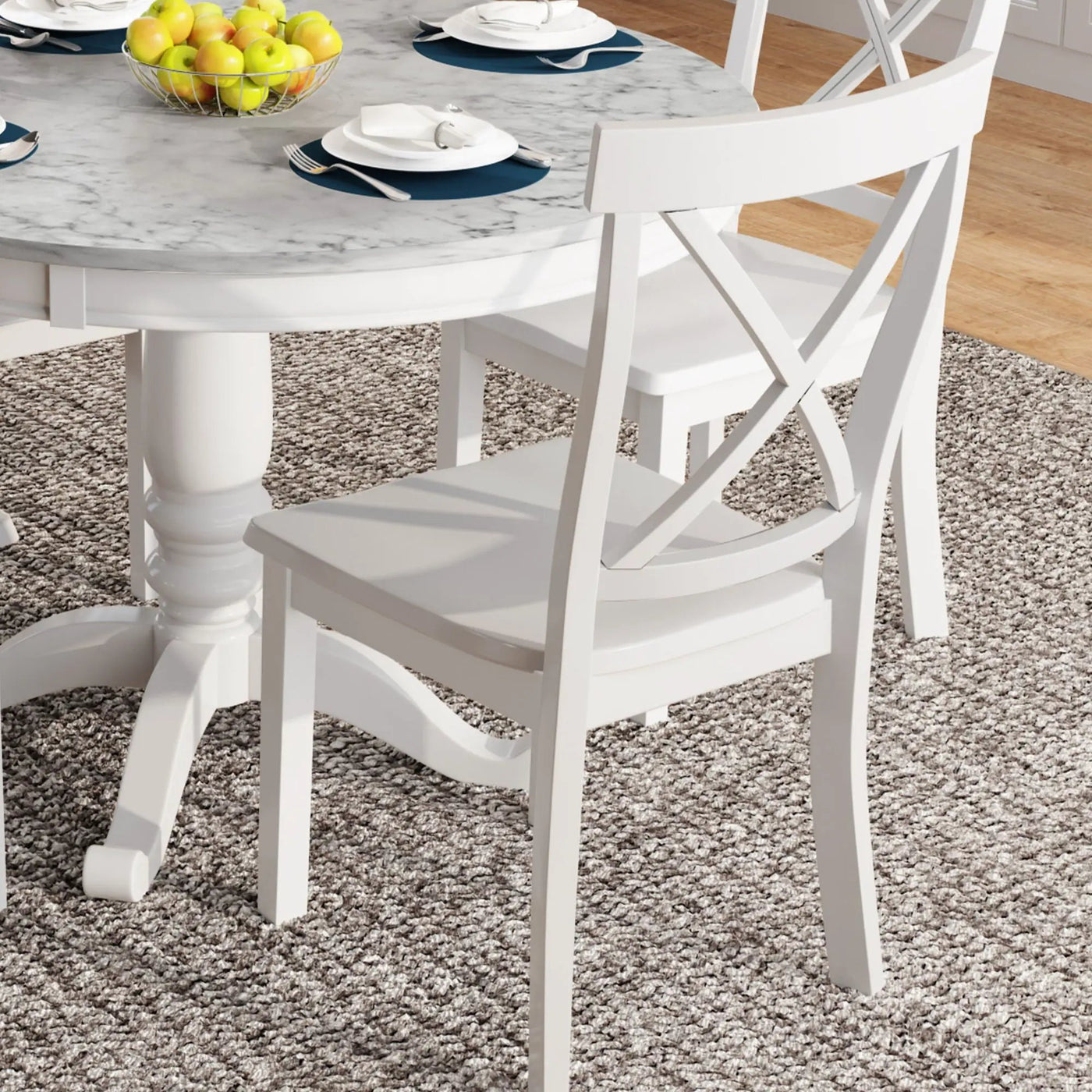 5 Pieces Dining Table And Chairs Set For 4 Persons, Kitchen Room Solid Wood Table With 4 Chairs by HouseOfZazla