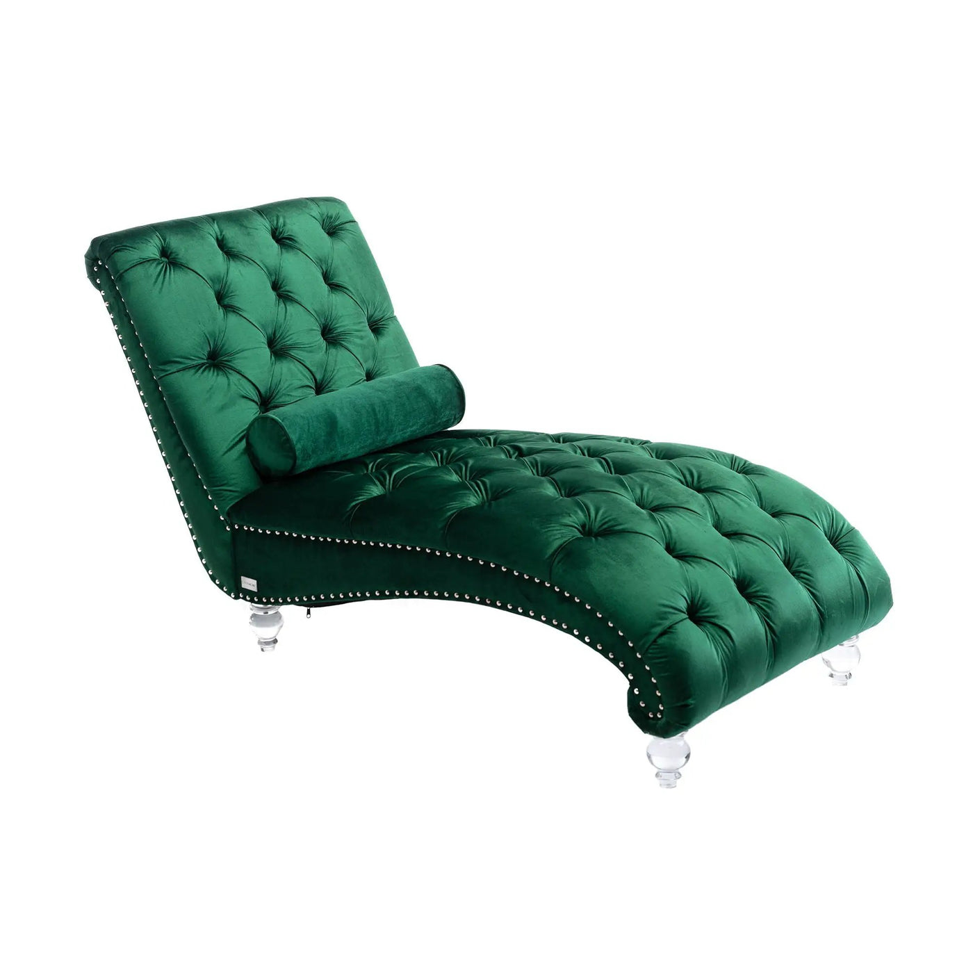 Chaise Lounge Indoor, Button Tufted Upholstered Chaise Lounge Chair With Pillow by Unique Piece Furniture