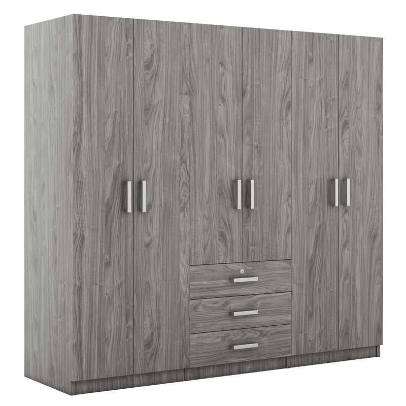 6 Doors Wardrobe Storage For Bedroom, With Big Drawers by HouseOfZazla
