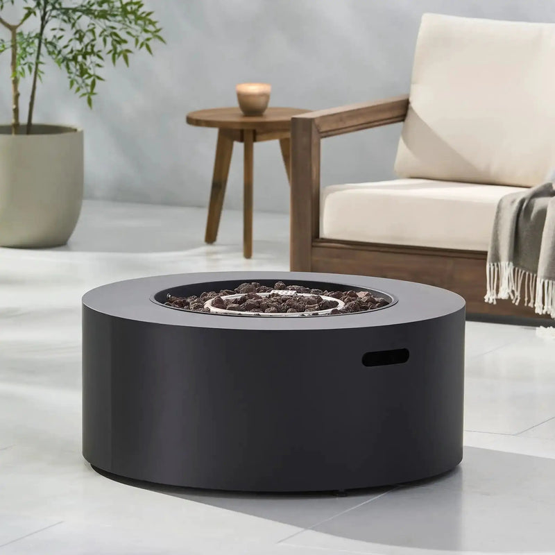 Round Iron Fire Pit With 40,000 Btu by HouseOfZazla