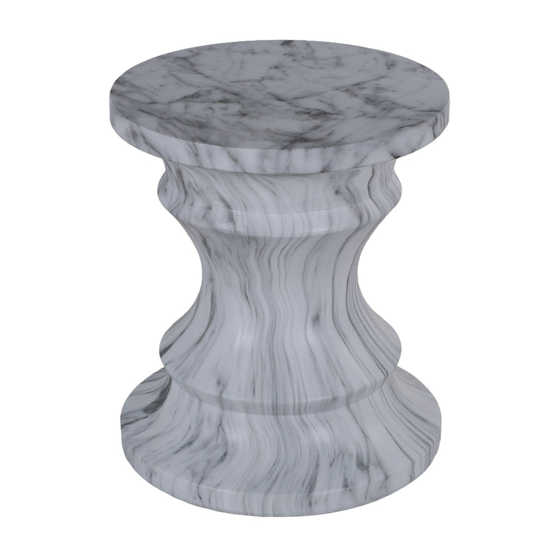 Geometric Round Outdoor End Table - Marble by HouseOfZazla