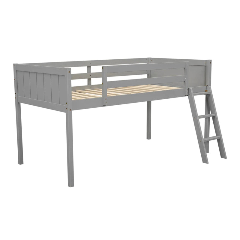 Low Loft Bed With Adjustable Ladder