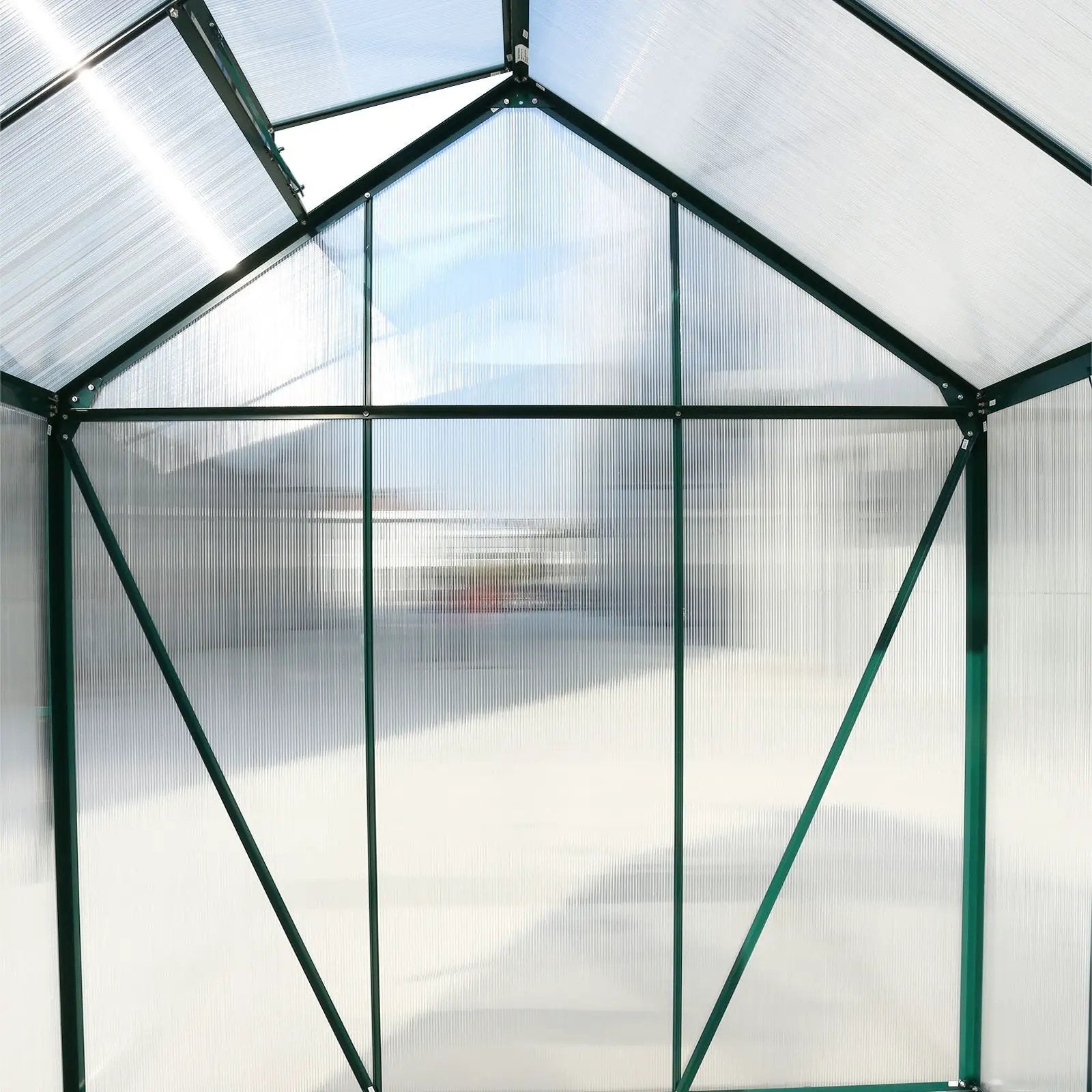 Polycarbonate house, Heavy Duty Outdoor Aluminum Walk-In House Kit With Rain Gutter, Vent And Door For Backyard Garden by HouseOfZazla