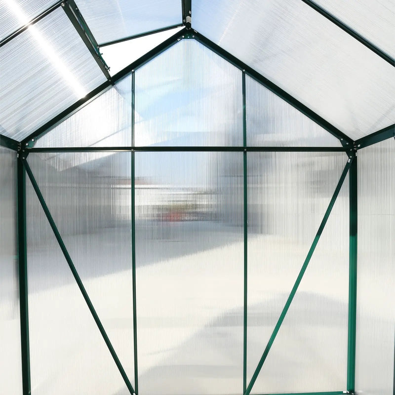 Polycarbonate house, Heavy Duty Outdoor Aluminum Walk-In House Kit With Rain Gutter, Vent And Door For Backyard Garden by HouseOfZazla