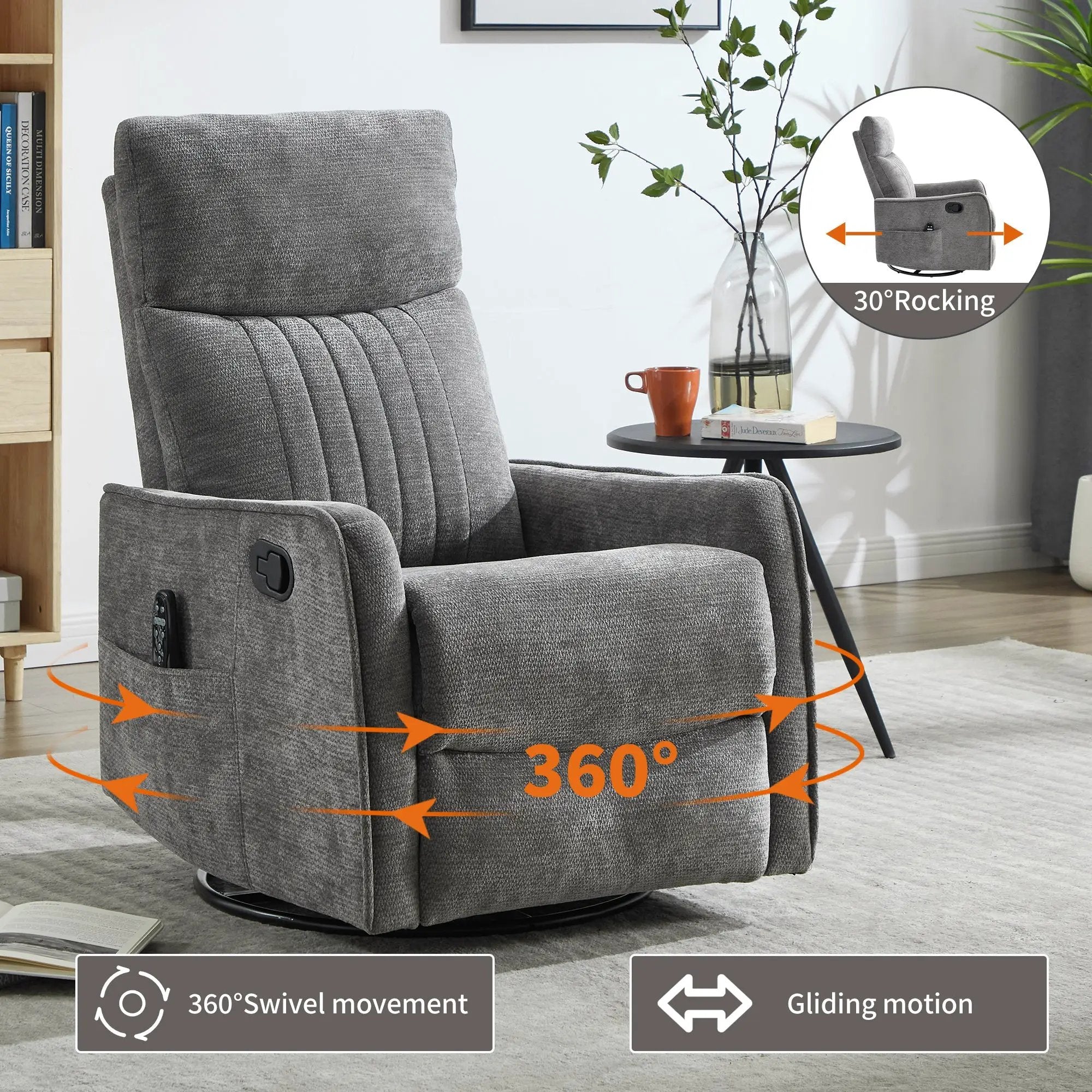 ComfortMax Dark Gray Recliner Chair by HouseOfZazla