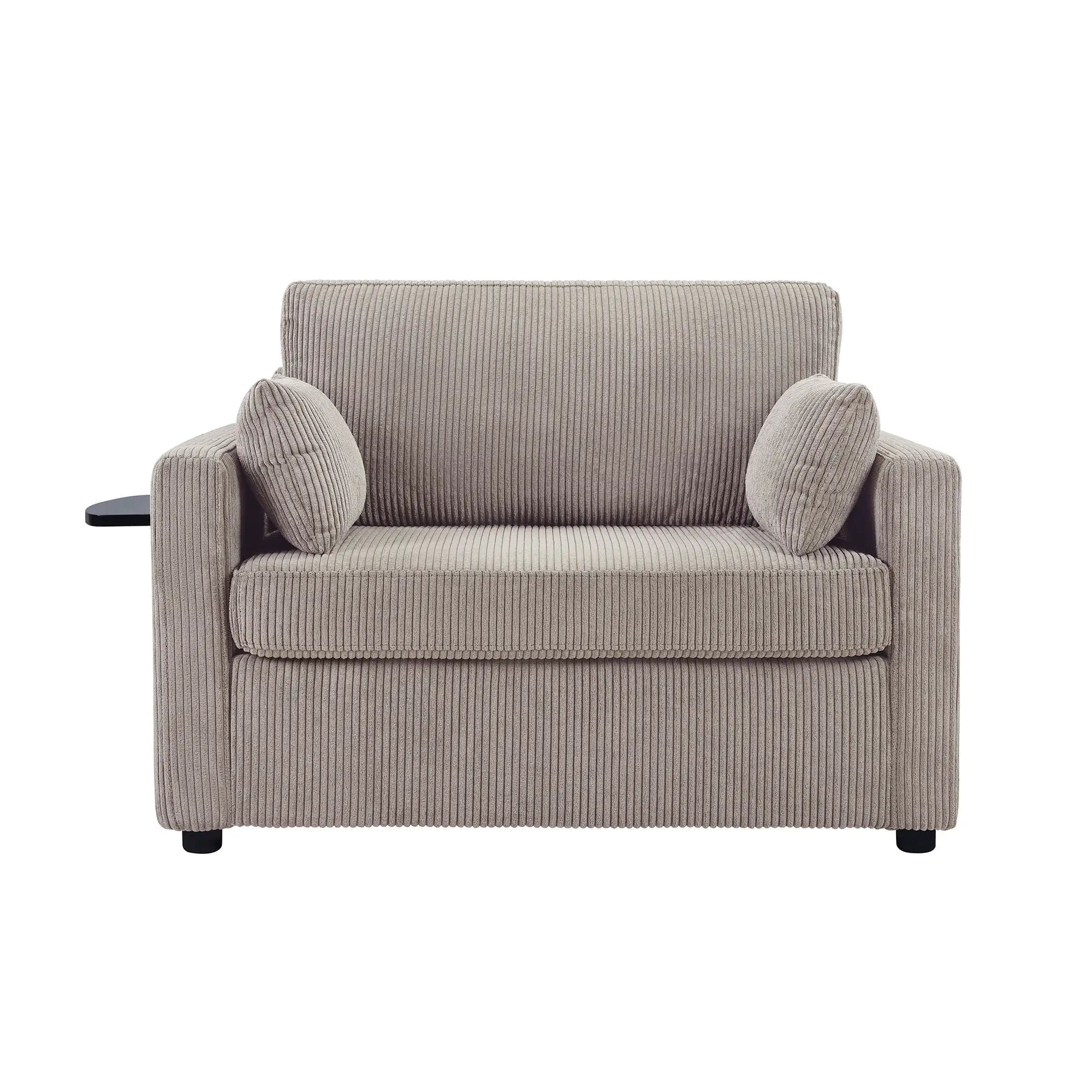 Sleeper Sofa With Foldable Mattress, USB Ports, Side Table & Storage Pocket by Unique Piece Furniture