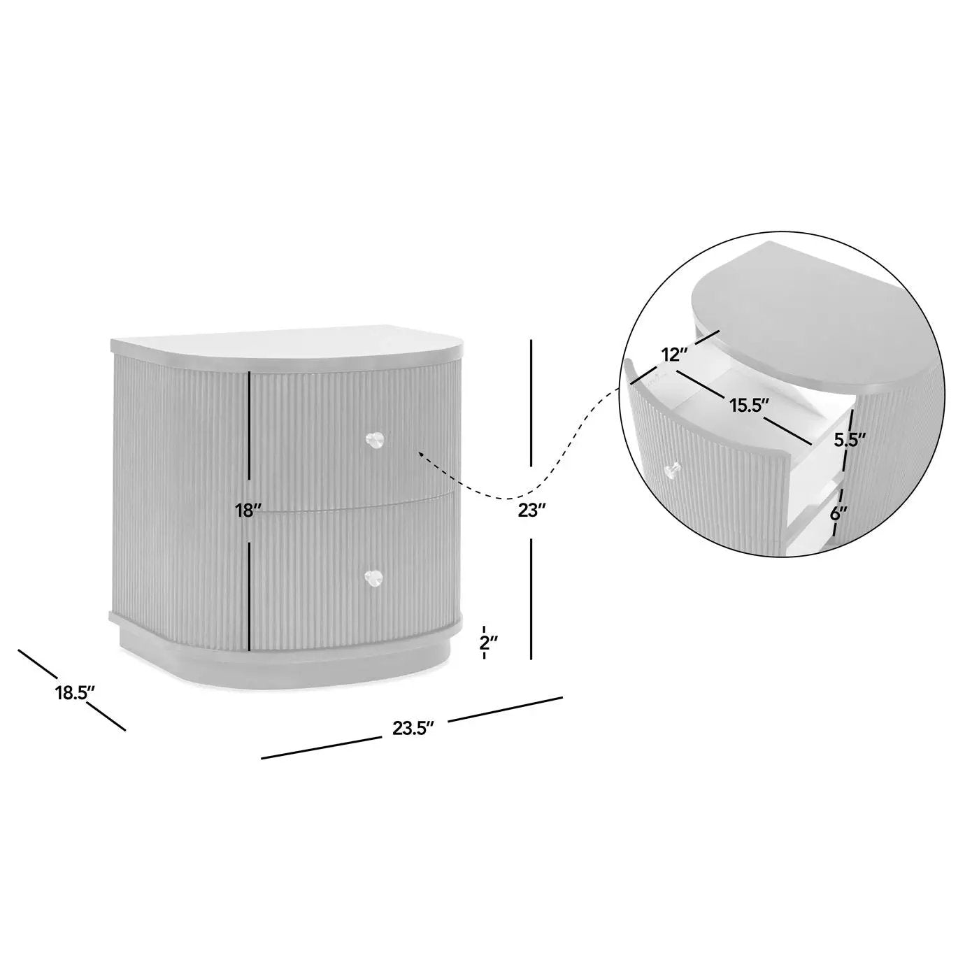 Valentine - 2 Drawer Storage Side Table by HouseOfZazla