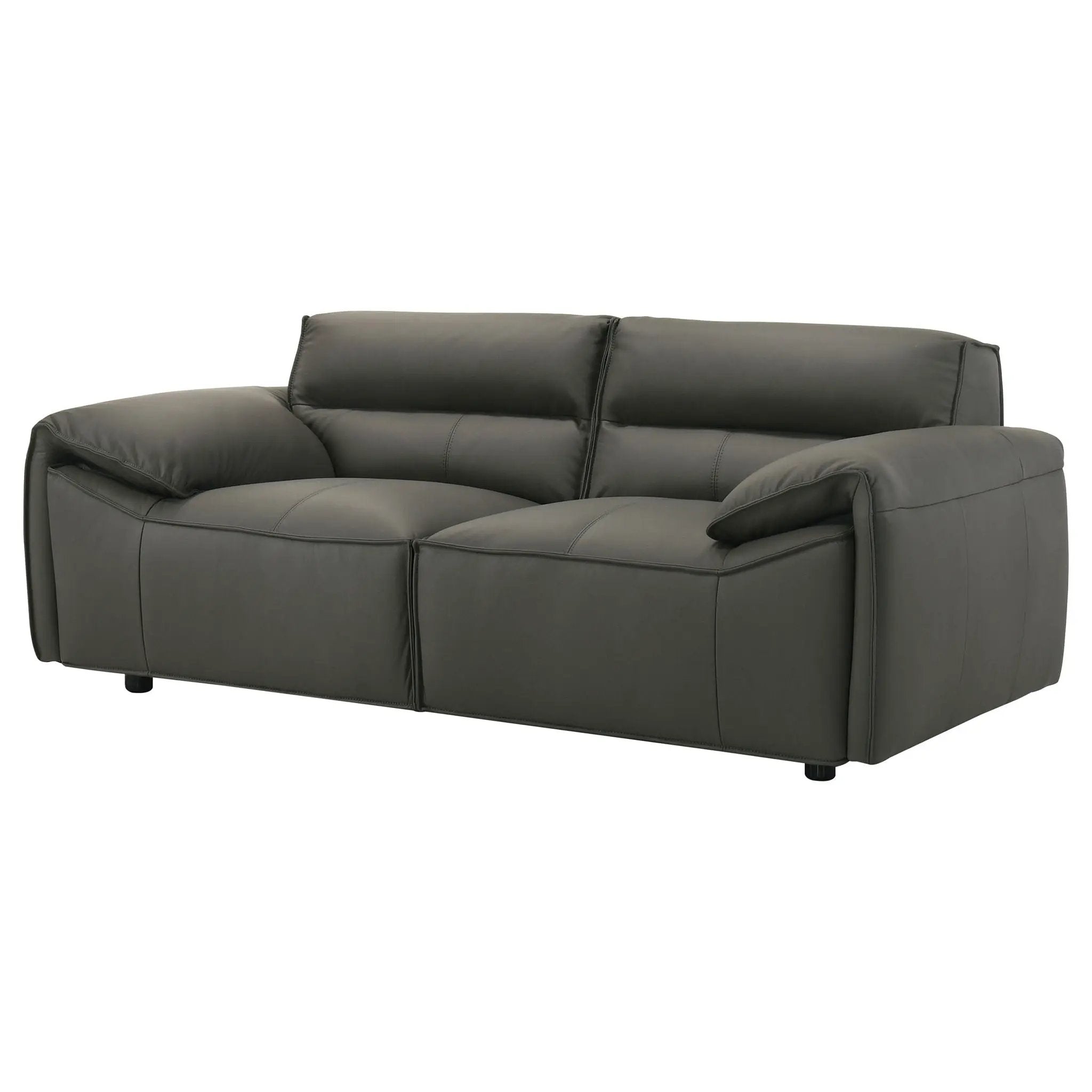 Buxton Top Grain Leather Upholstered Loveseat Graphite by Unique Piece Furniture