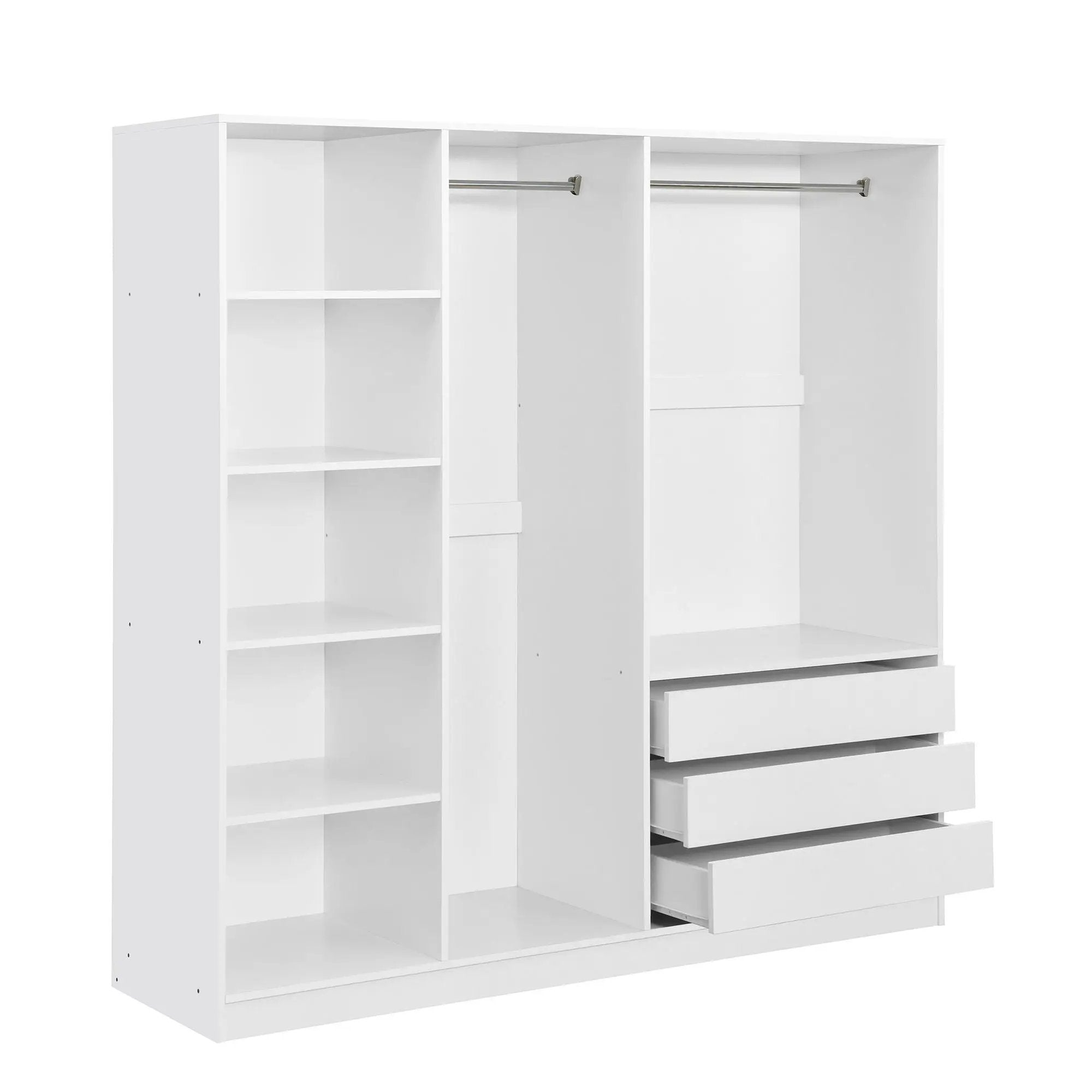 Doorless Storage Wardrobe For Dedroom With Shelves And 3 Drawers by Unique Piece Furniture