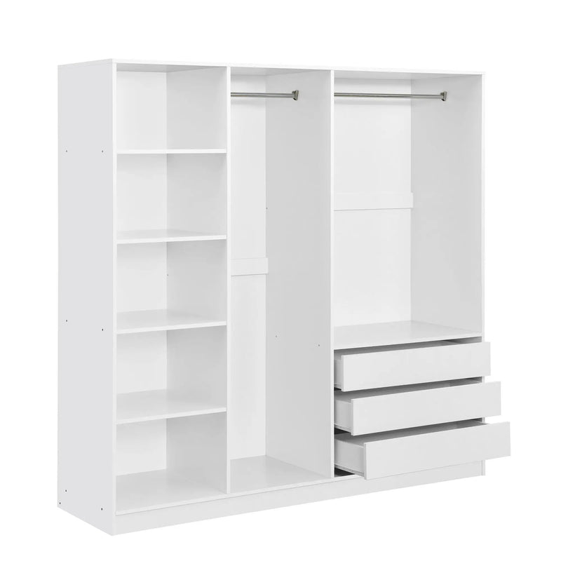 Doorless Storage Wardrobe For Dedroom With Shelves And 3 Drawers by HouseOfZazla