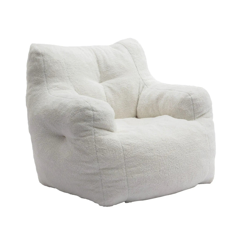 Soft Teddy Fabric Tufted Foam Bean Bag Chair With Teddy Fabric by Unique Piece Furniture