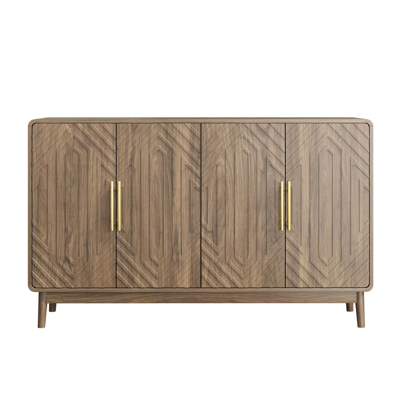 Sideboard Buffet Cabinet With Carved Doors And Adjustable Layer Board by HouseOfZazla