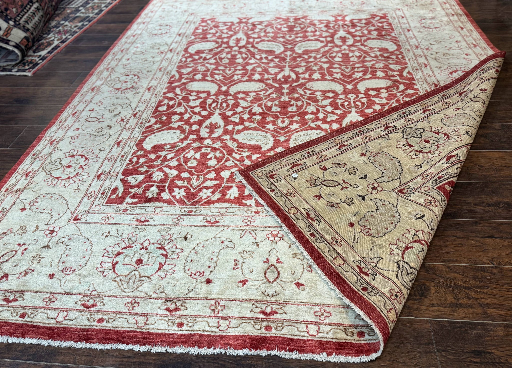 Pakistani Chobi Rug 8x10, Red, Handmade by Jewel Rugs