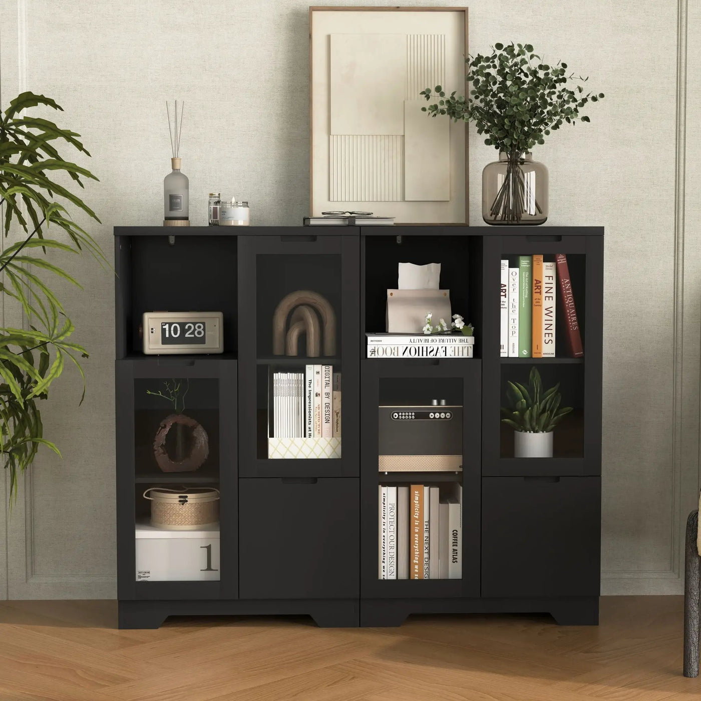 Modern Cabinet With Glass Doors And Drawer by Unique Piece Furniture