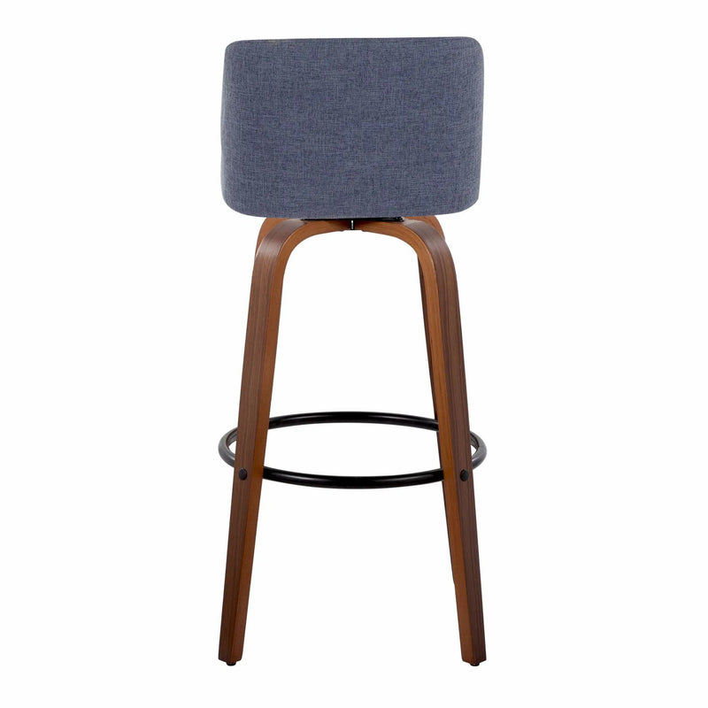 Toriano - Mid Century Modern Fixed Height Barstool Swivel And Round Footrest (Set of 2) by HouseOfZazla