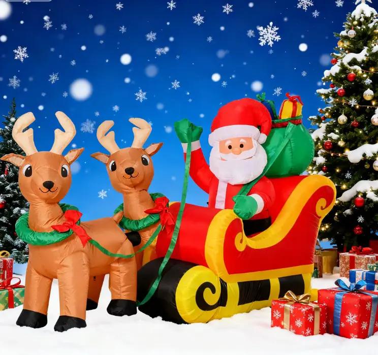 Outdoor Inflatable Santa Claus Decoration with Sleigh and Reindeer, photo 8 of 8