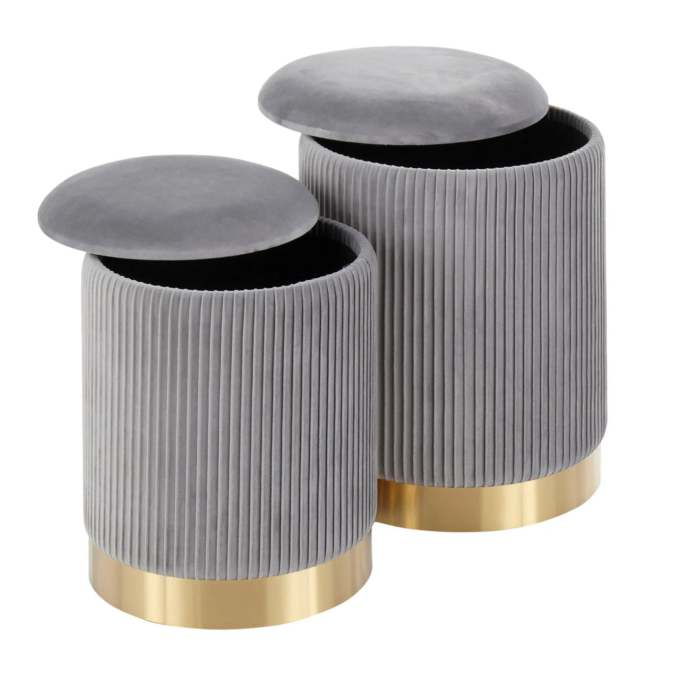 Marla - Contemporary Nesting Pleated Ottoman Set by HouseOfZazla