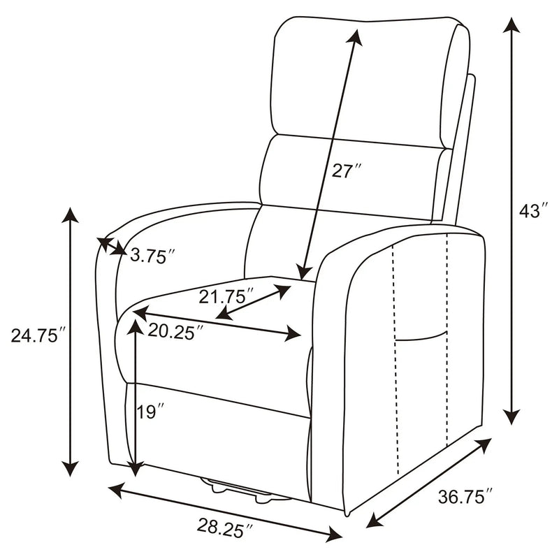 Royston - Upholstered Power Lift Recliner With Remote Comfort - Black