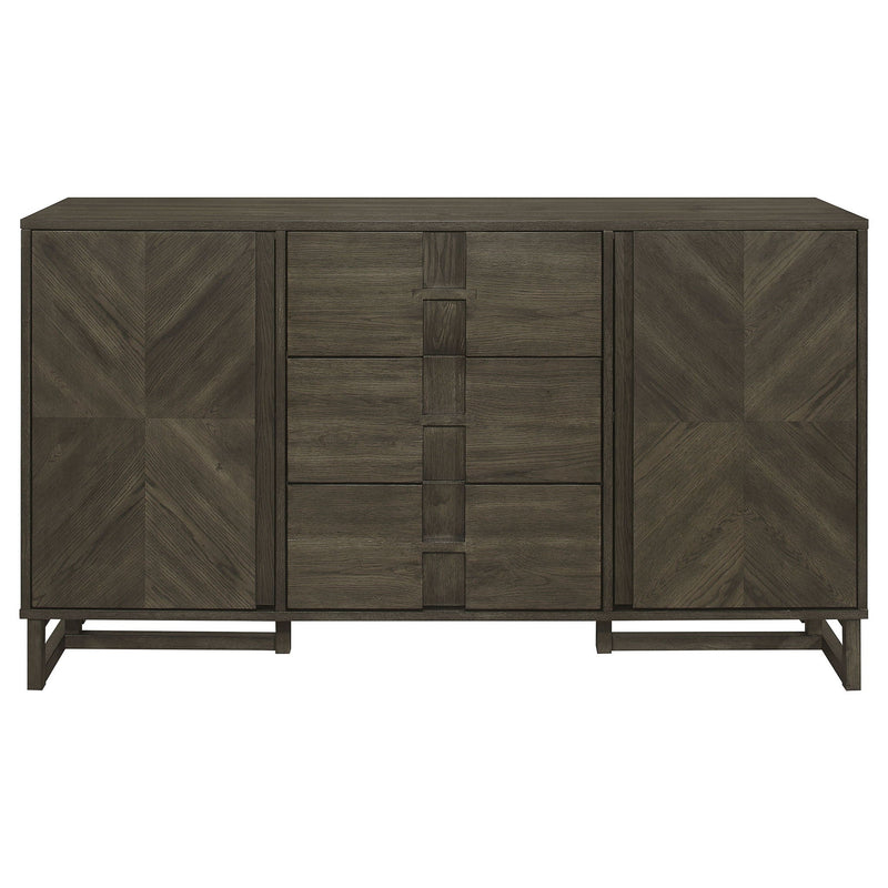 Glenmoor - 3 Drawer Server With 2 Cabinets - Dark Gray by HouseOfZazla