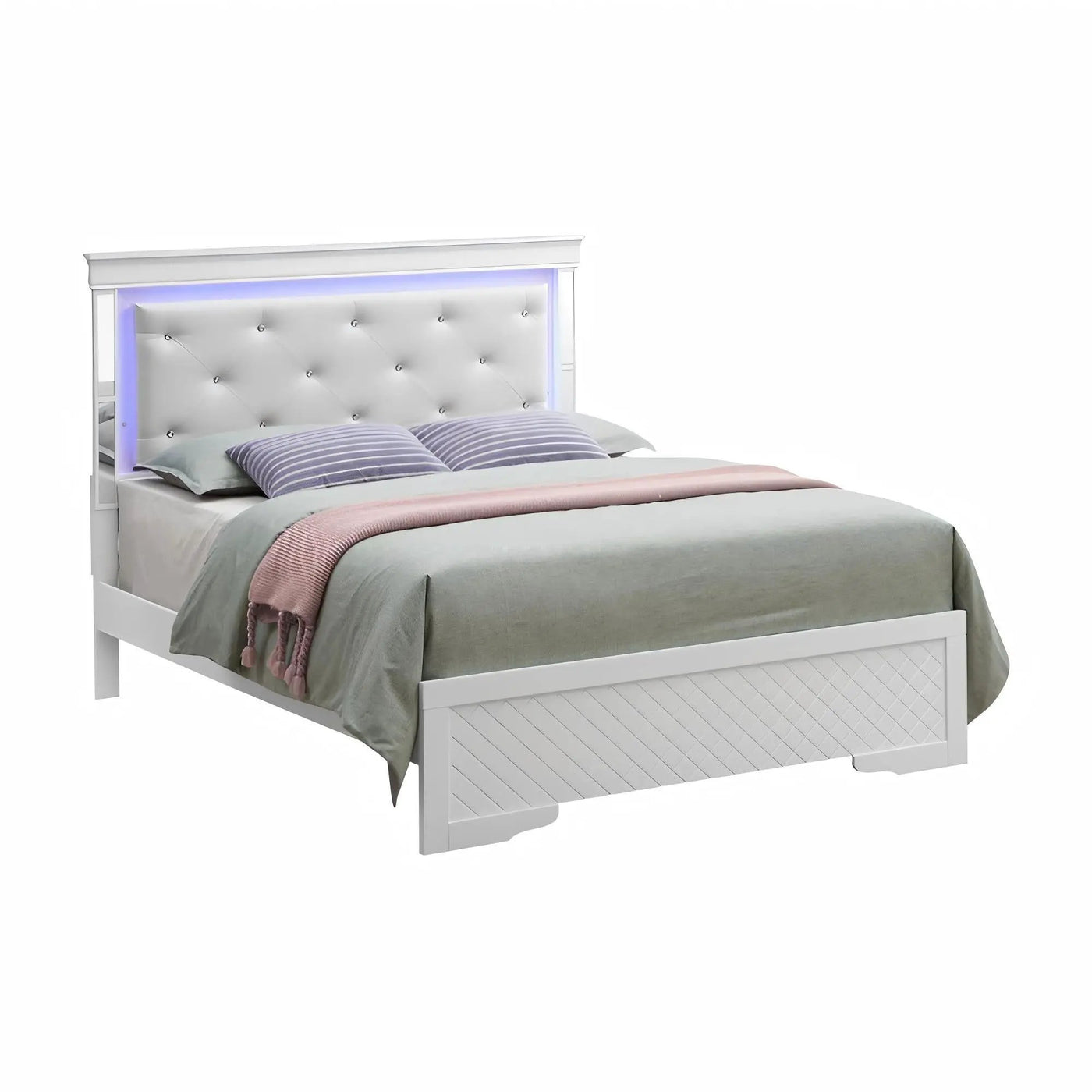 Bed With LED Light Accents Headboard by HouseOfZazla