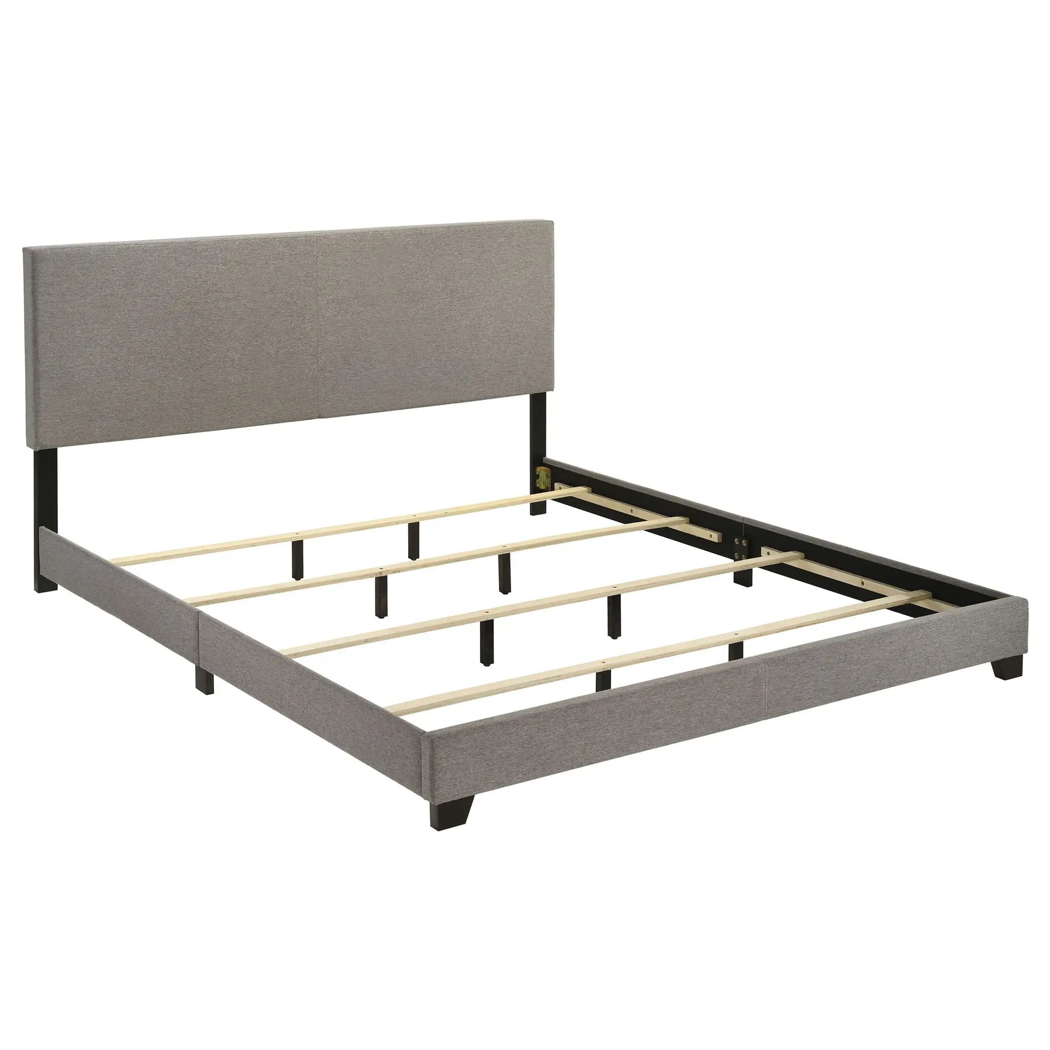 Dorian Fabric Upholstered Eastern King Panel Bed Taupe by Unique Piece Furniture