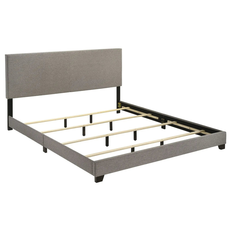 Dorian Fabric Upholstered Eastern King Panel Bed Taupe by Unique Piece Furniture