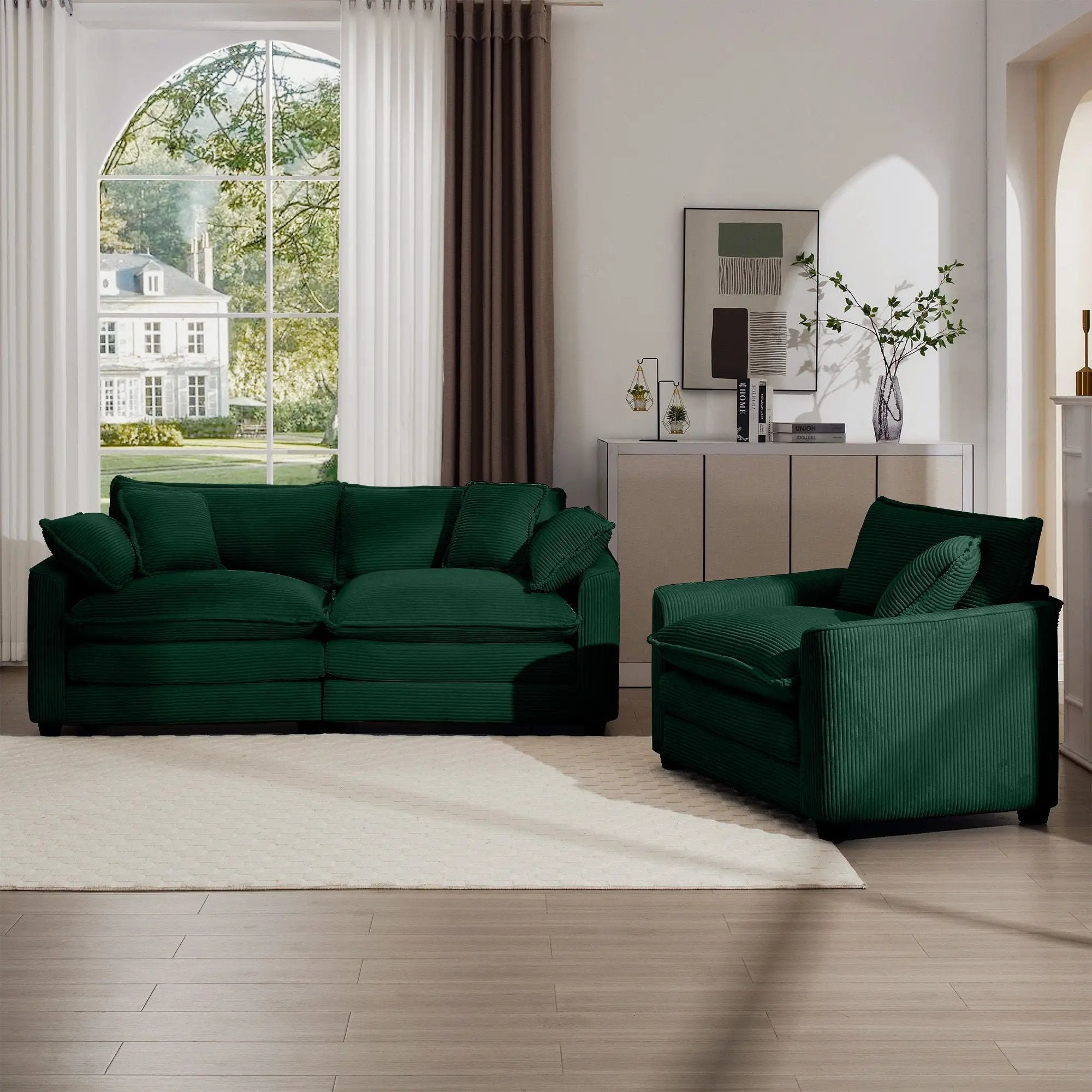 Elegant Oversized Sectional Sofa Set With Deep Seats And Flexible Layout by HouseOfZazla