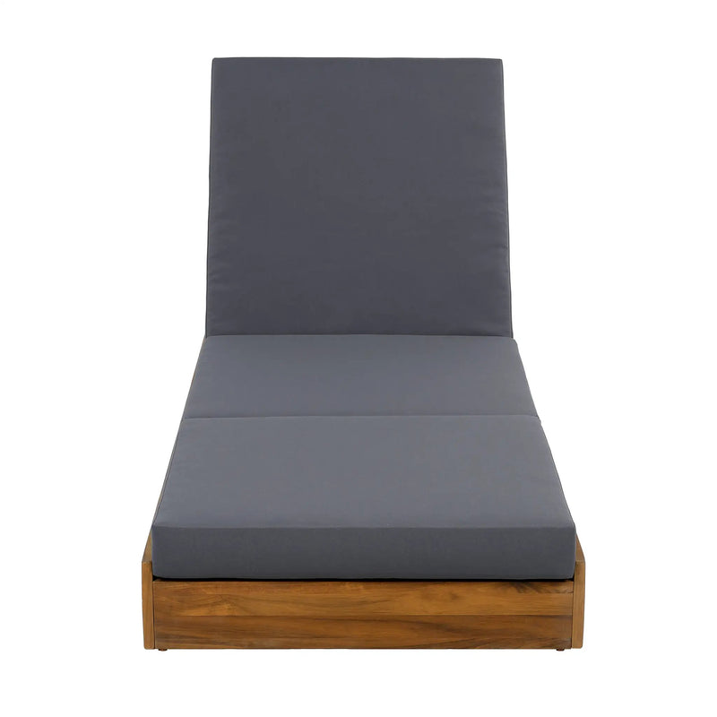 Lounge Chaise Set, Acacia Solid Wood with Lounge Cushion by HouseOfZazla