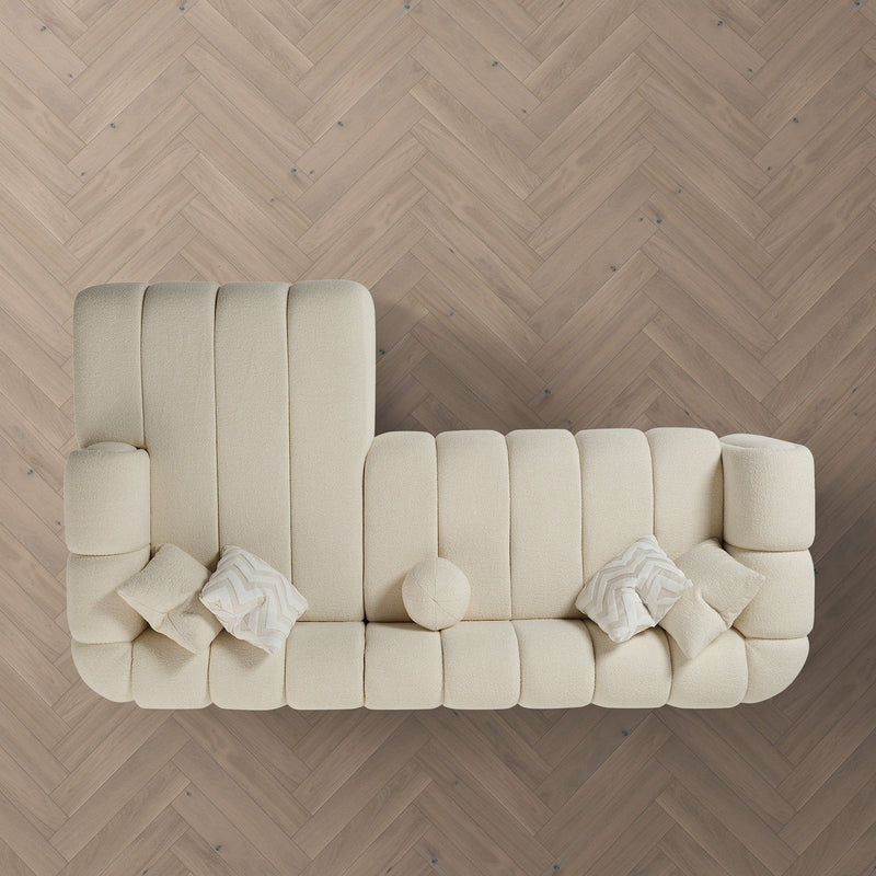 Beatrice - Modern Tufted Right Sectional Sofa - Ivory by HouseOfZazla