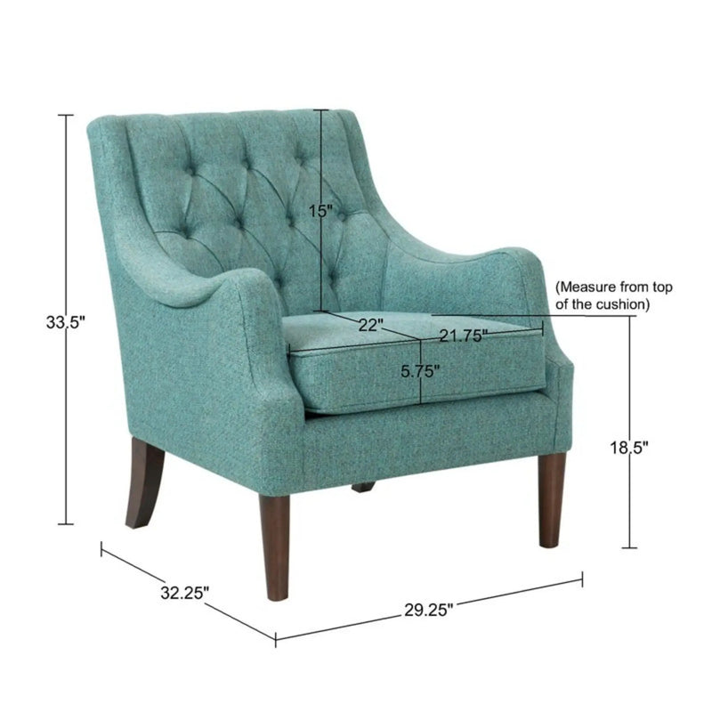 Qwen - Button Tufted Accent Chair With - Teal by Unique Piece Furniture
