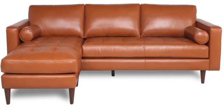 Mid-Century Tufted Sectional With Reversible Chaise by Unique Piece Furniture