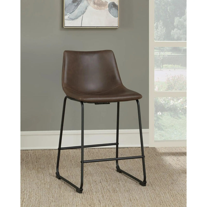 Armless Counter Height Stools (Set of 2) - Brown by HouseOfZazla