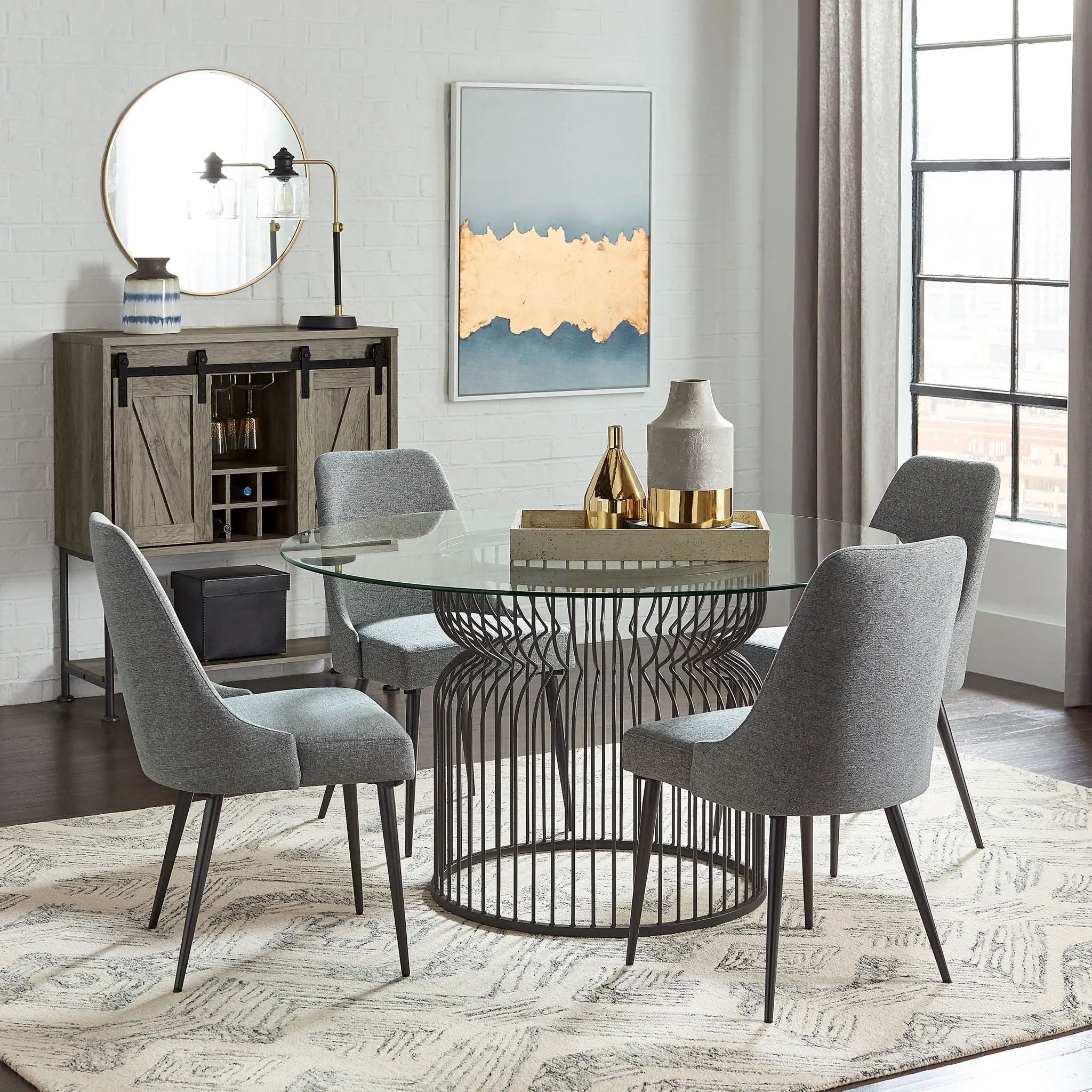 Side Chairs Upholstered With Tapered Legs (Set of 2) - Gray by HouseOfZazla