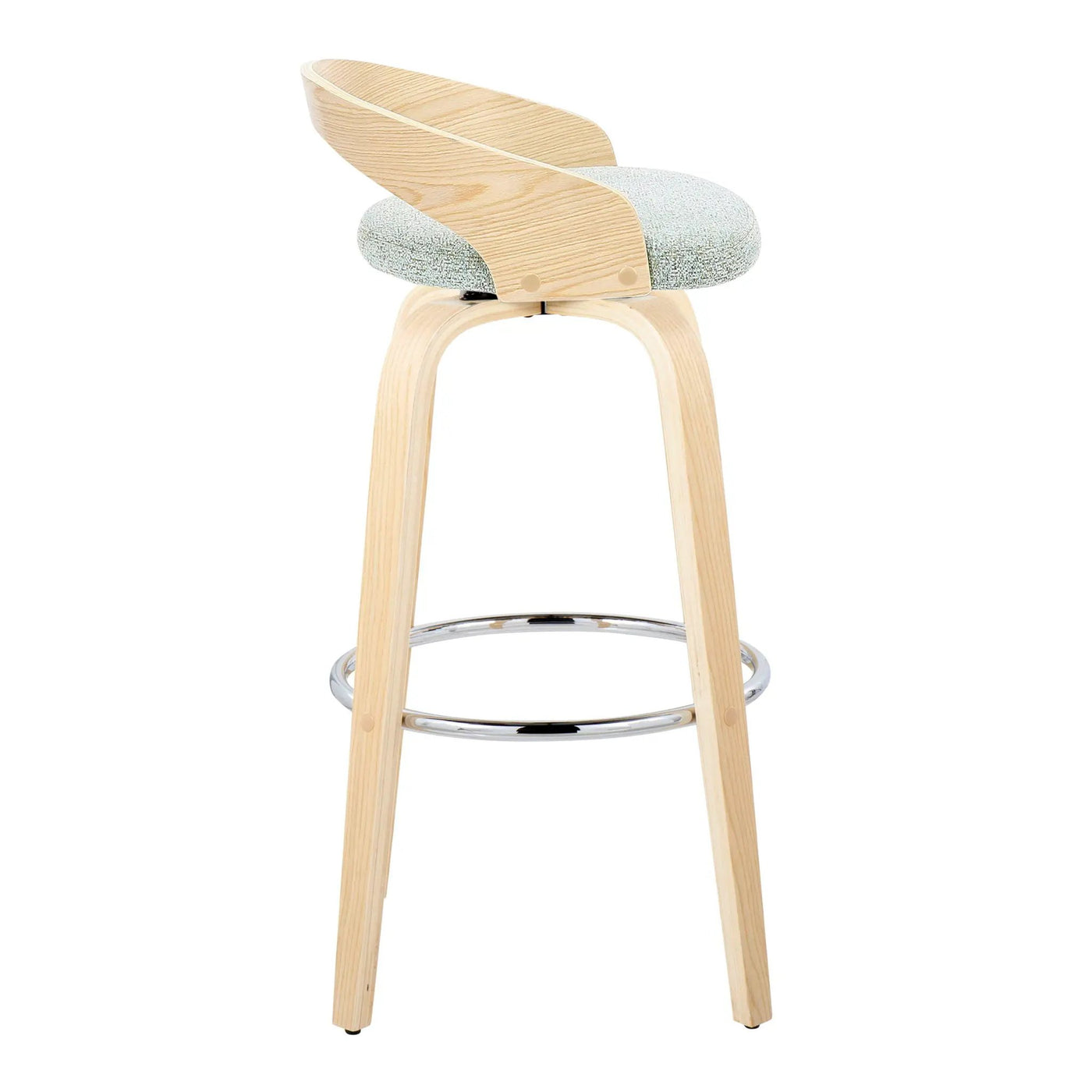Grotto - Contemporary Fixed-Height Barstool With Swivel With Round Footrest (Set of 2) by HouseOfZazla