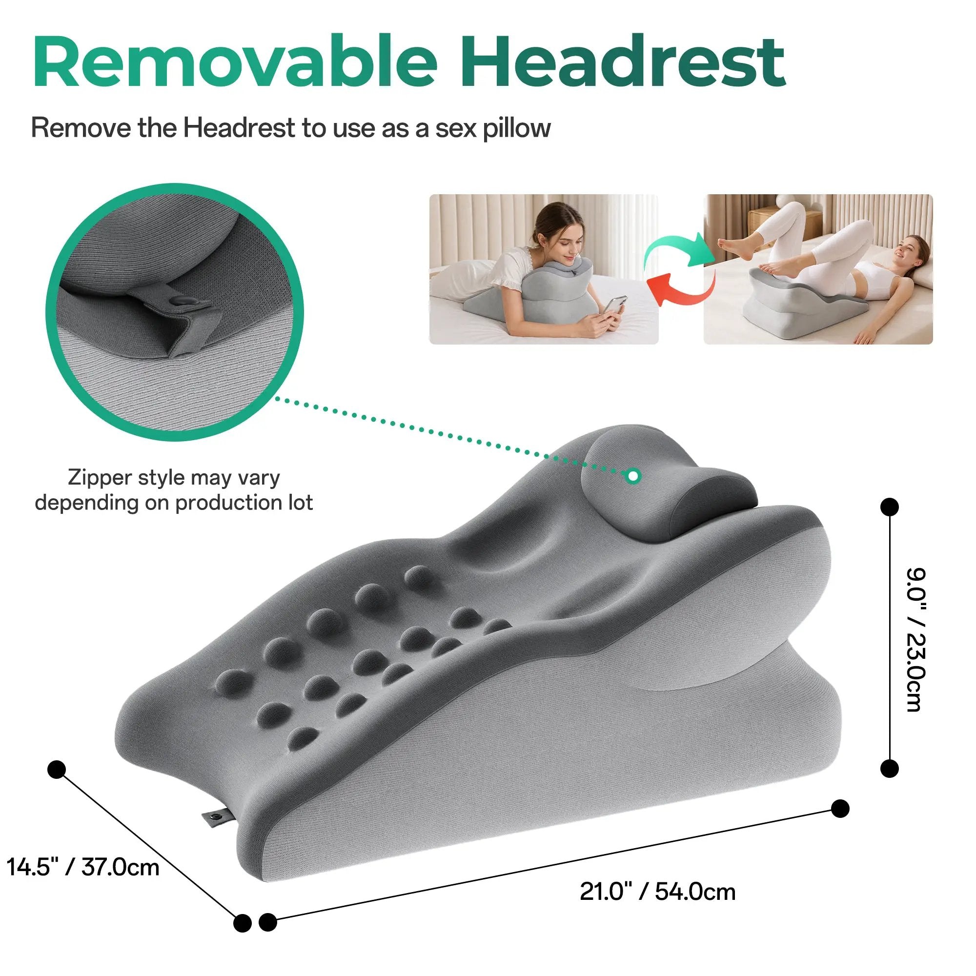 27° Ergonomic Memory Foam Support Pillow for Couples by HouseOfZazla