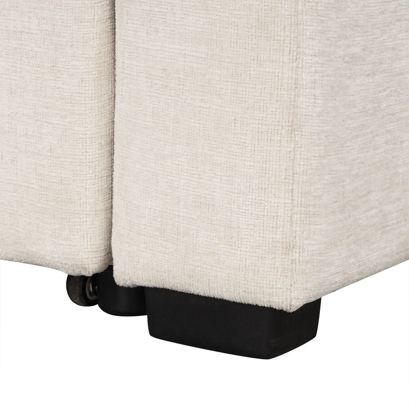 Convertible U-Shaped Sectional Sofa With Pull-Out Bed
