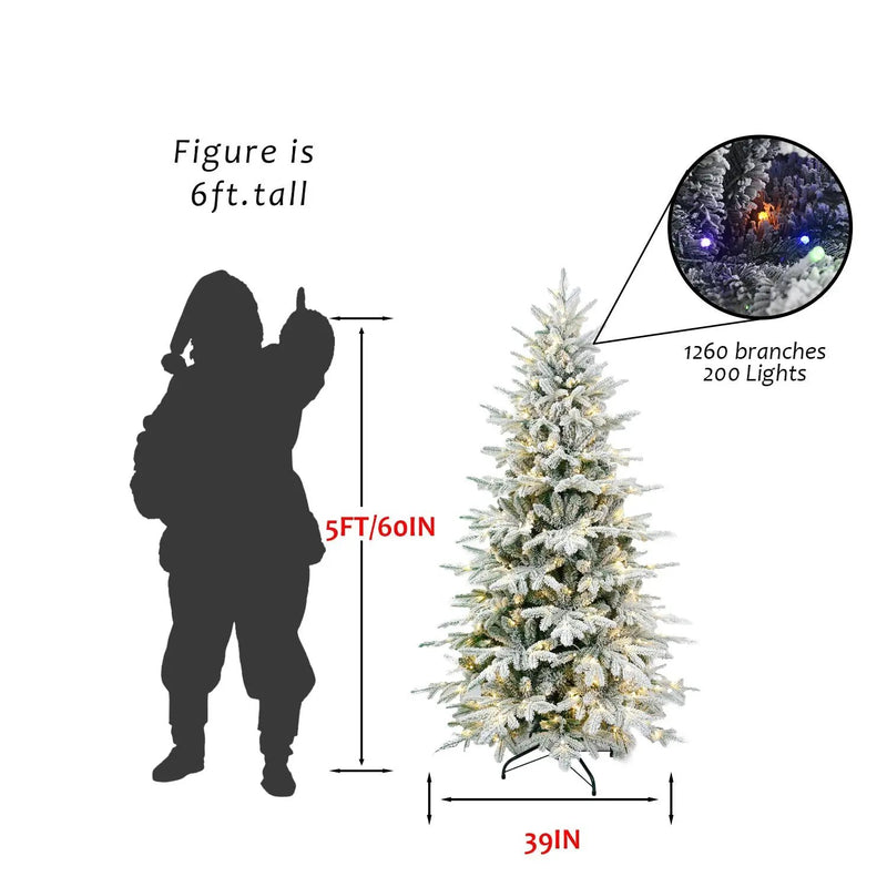 Premium 8FT Flocked Artificial Christmas Tree by HouseOfZazla